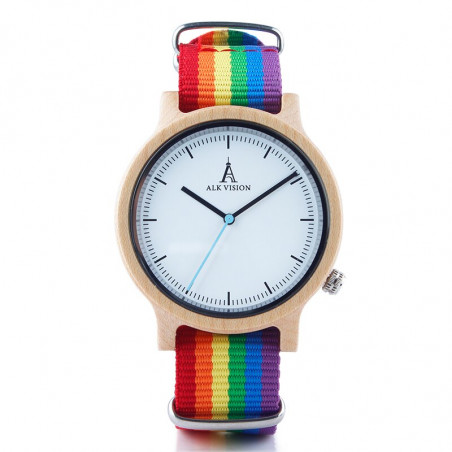 Reloj de madera LGBT