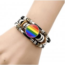 Bracelet cuir LGBT