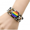 Bracelet cuir LGBT