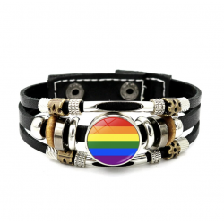 Pulsera de cuero LGBT