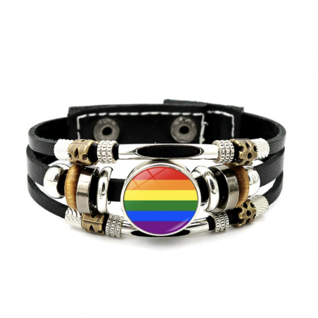Bracelet cuir LGBT