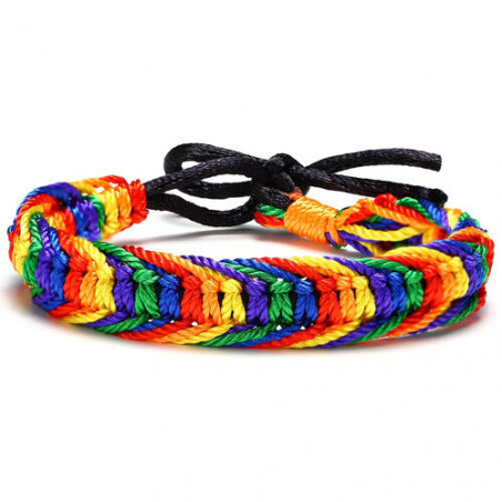 Bracelet tressé drapeau LGBT