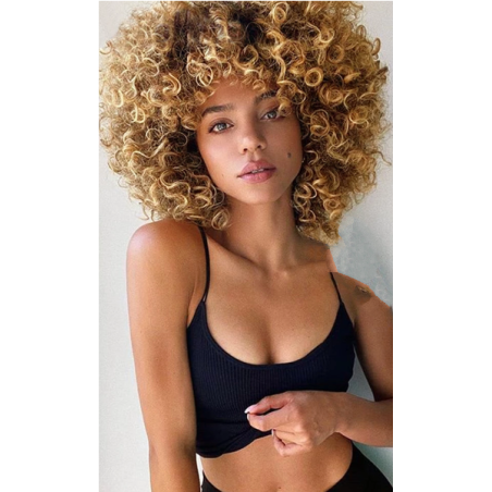 Blonde wig curly African cut