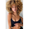 Rubia peluca curly African cut