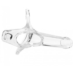 Pene hueco transparente con arnés (Post-Phallo)