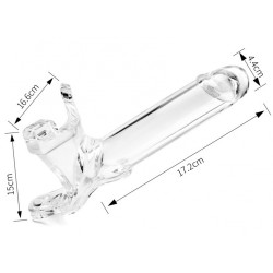 Pene hueco transparente con arnés (Post-Phallo)