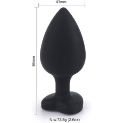 Black Silicone and Strass 3 Plugs Box