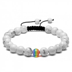 Pulsera de piedra de energía blanca LGBT
