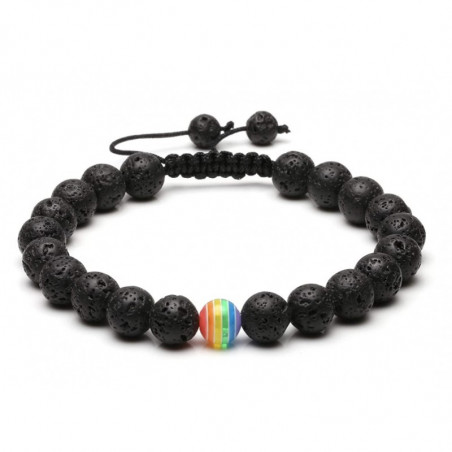 Pulsera de piedra de energía negra LGBT