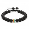 Pulsera de piedra de energía negra LGBT